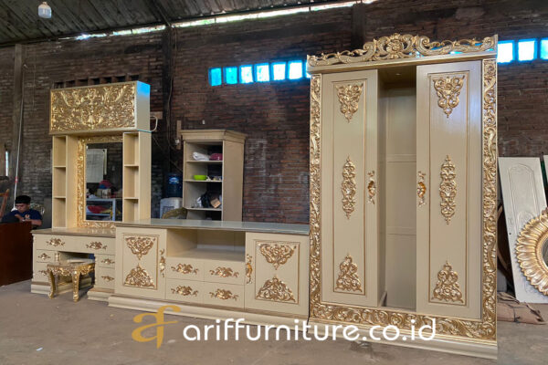 Set Lemari Pakaian Meja Rias dan Bufet TV - Gambar 5