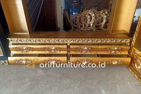 Lemari Bawah Tangga Kayu Ukiran Mewah - Gambar 4