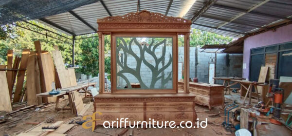 Lemari Bufet TV Kayu Ukir Mewah - Gambar 11