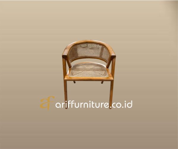 Kursi Cafe Kayu Model Minimalis Kombinasi Rotan