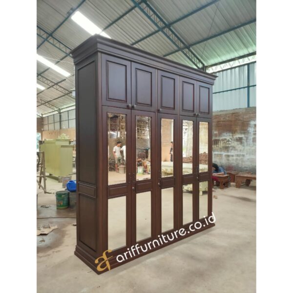 Lemari Pakaian Kaca 5 Pintu Terbaru - Gambar 2
