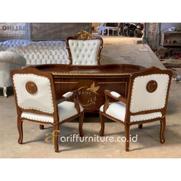 Meja Kantor Direktur Natural Mewah - Gambar 2