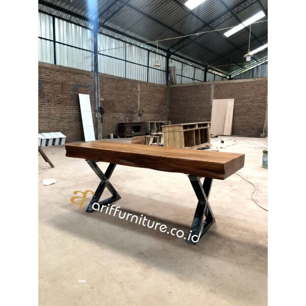 Meja Kantor Solid Kayu Jati Minimalis - Gambar 4