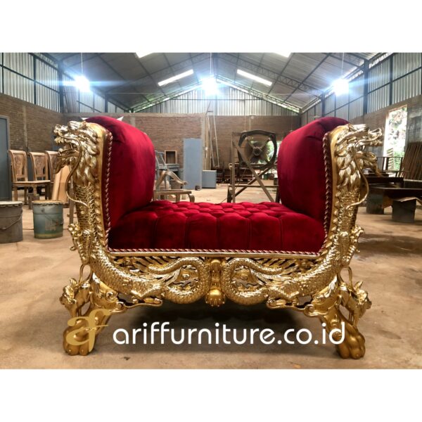 Sofa Stool Relief Mewah Custom Jepara - Gambar 5