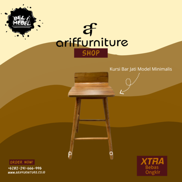 Kursi Bar Kayu Jati Model Minimalis Modern