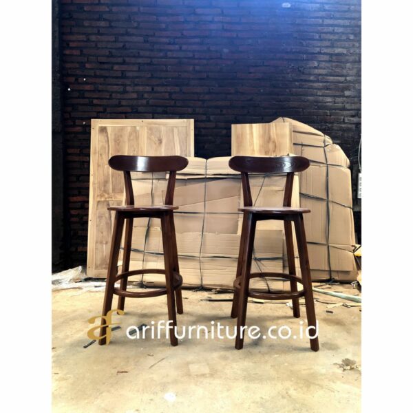 Kursi Bar Stool Ropan Kayu Jati - Gambar 4