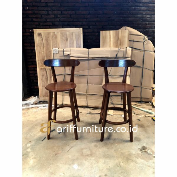 Kursi Bar Stool Ropan Kayu Jati - Gambar 2