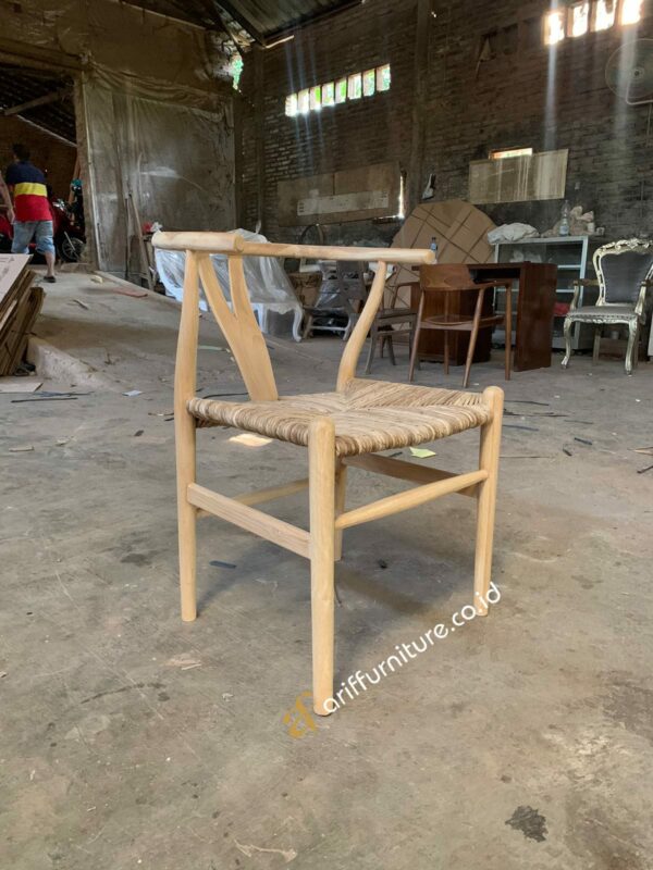 Kursi Cafe Jati Dudukan Anyaman Rotan - Gambar 4