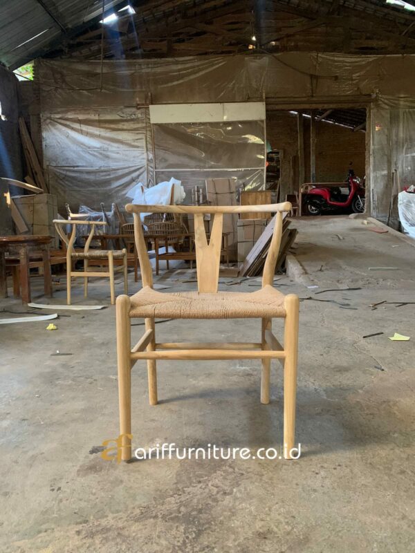 Kursi Cafe Jati Dudukan Anyaman Rotan - Gambar 8