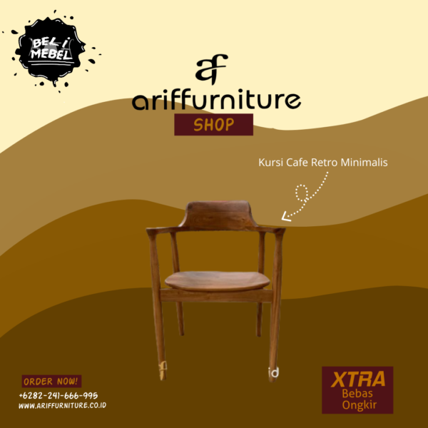 Kursi Cafe Minimalis Kayu Jati Model Retro