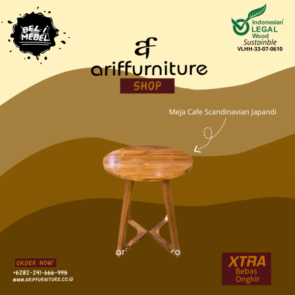 Meja Cafe Scandinavian Japandi