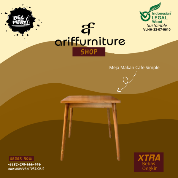 Meja Makan Cafe Simple Minimalis