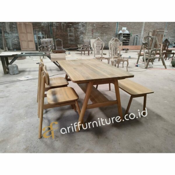 Set Kursi Cafe Meja Makan Panjang - Gambar 4