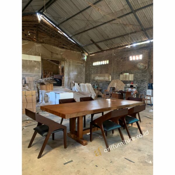 Set Meja Kursi Makan Kayu Jati Solid - Gambar 6
