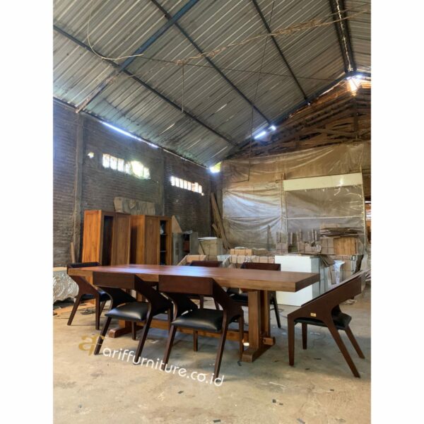 Set Meja Kursi Makan Kayu Jati Solid - Gambar 7
