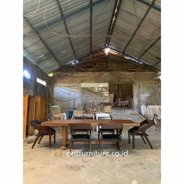 Set Meja Kursi Makan Kayu Jati Solid - Gambar 2