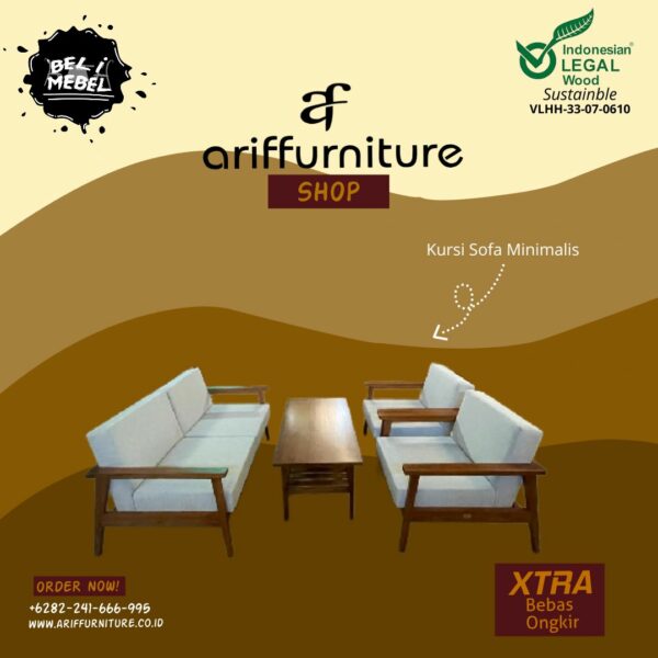 Kursi Cafe Sofa Minimalis Jati