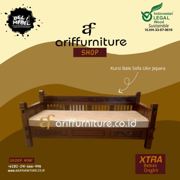 Bale Bale Panjang Minimalis Kayu Jati