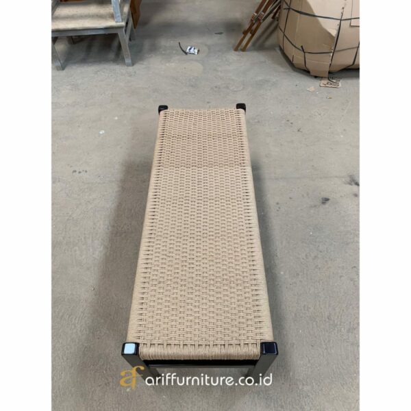 Bangku Anyaman Tali Lum Taman Outdoor Minimalis - Gambar 5