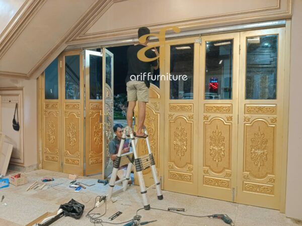 Pintu Garasi Kayu Jati Ukir Jepara - Gambar 4