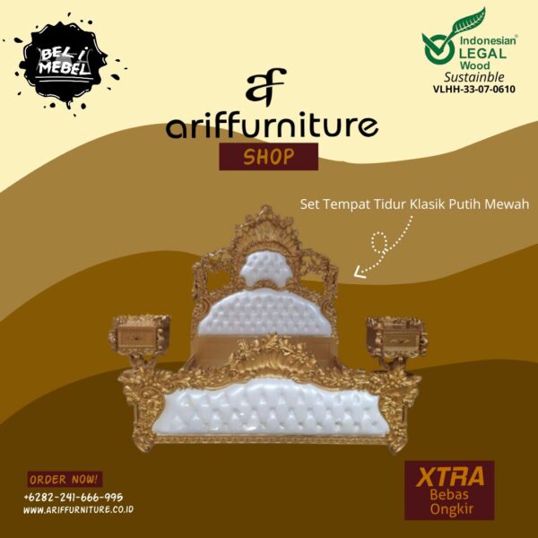 Dipan Mewah Tempat Tidur Klasik Ukiran Jepara