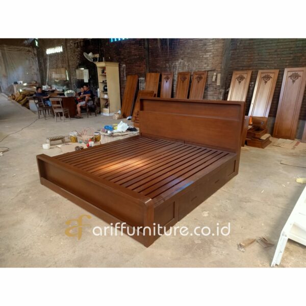 Dipan Minimalis Laci Modern Kayu Jati - Gambar 3