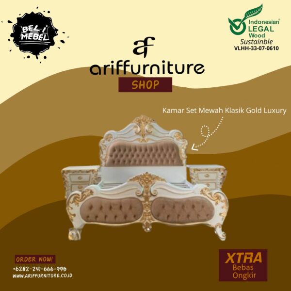Kamar Set Mewah Klasik Gold Luxury