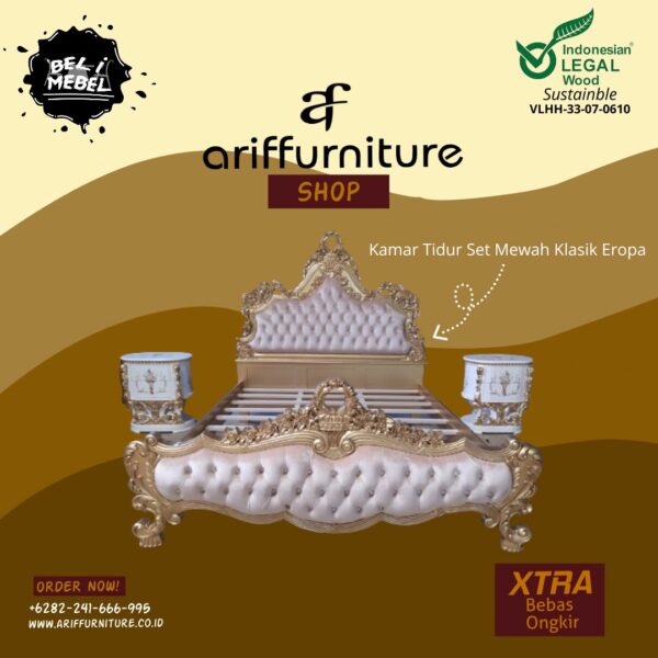 Kamar Tidur Set Mewah Klasik Eropa