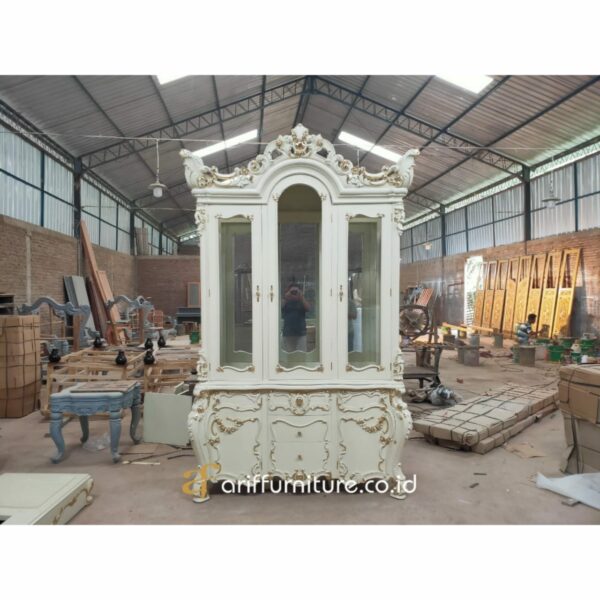 Lemari Hias Mewah Luxury Carving Elegant - Gambar 2