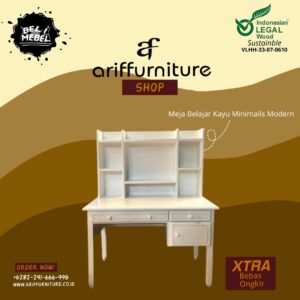 Meja Belajar Kayu Minimalis Modern