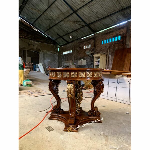 Meja Foyer Klasik Ukiran Kayu Jati - Gambar 3