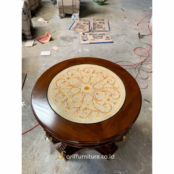 Meja Foyer Klasik Ukiran Kayu Jati - Gambar 5