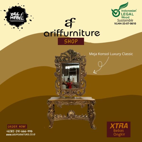Meja Konsol Mewah Ukiran Luxury Classic