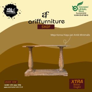 Meja Konsul Kayu Jati Antik Minimalis