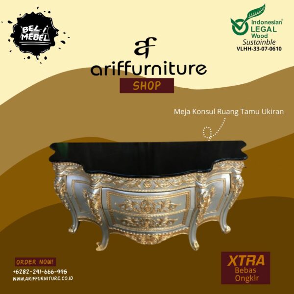 Meja Konsul Ruang Tamu Ukiran Mewah
