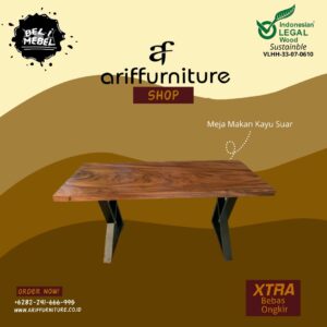Meja Makan Kayu Suar Model Minimalis