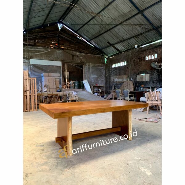 Meja Makan Kayu Trembesi Solid Minimalis - Gambar 2