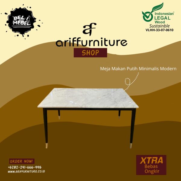 Meja Makan Marmer Minimalis Modern