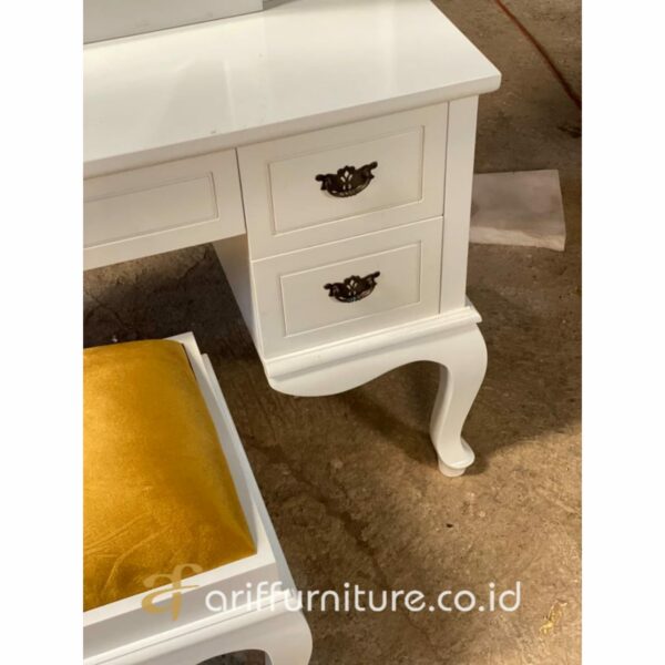 Meja Rias Putih Klasik Modern Jepara - Gambar 5