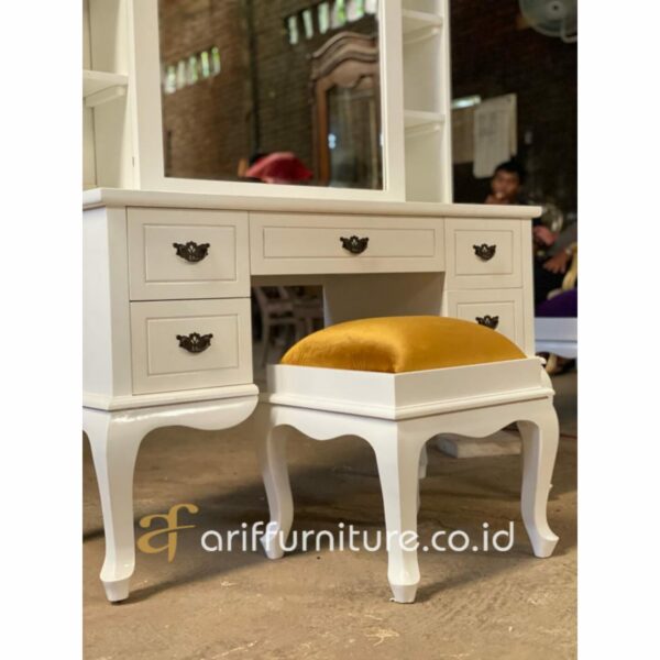 Meja Rias Putih Klasik Modern Jepara - Gambar 6