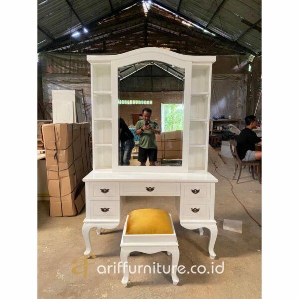 Meja Rias Putih Klasik Modern Jepara - Gambar 2