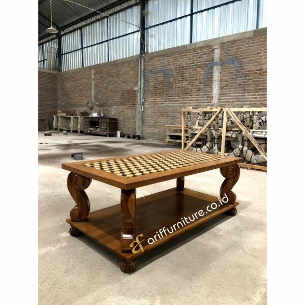Meja Tamu Inlay Minimalis Kayu Jati Terbaru - Gambar 4