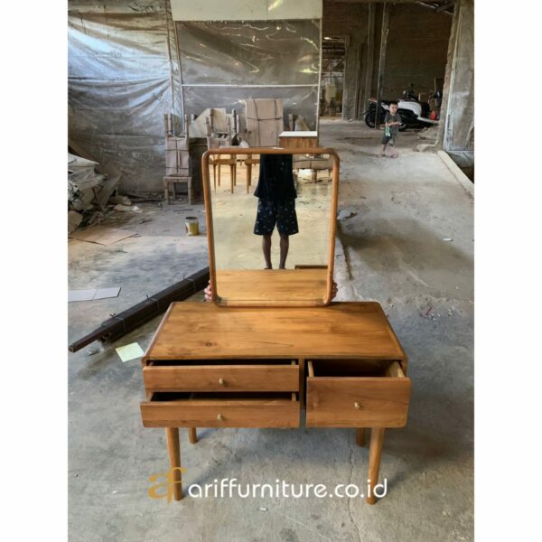 Meja Rias Minimalis Modern Terbaru Kayu Jati - Gambar 3