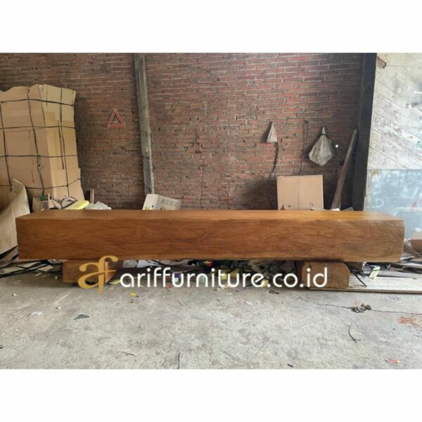 Partisi Bangku Balok Kayu Jati Solid Utuh - Gambar 2