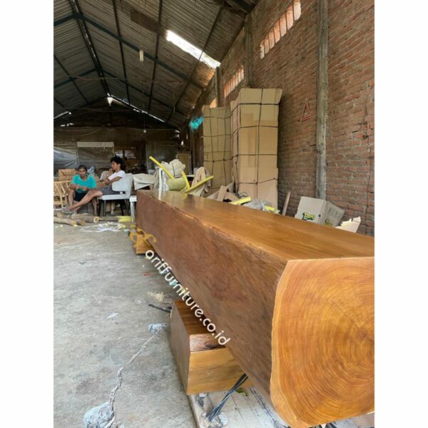 Partisi Bangku Balok Kayu Jati Solid Utuh - Gambar 4