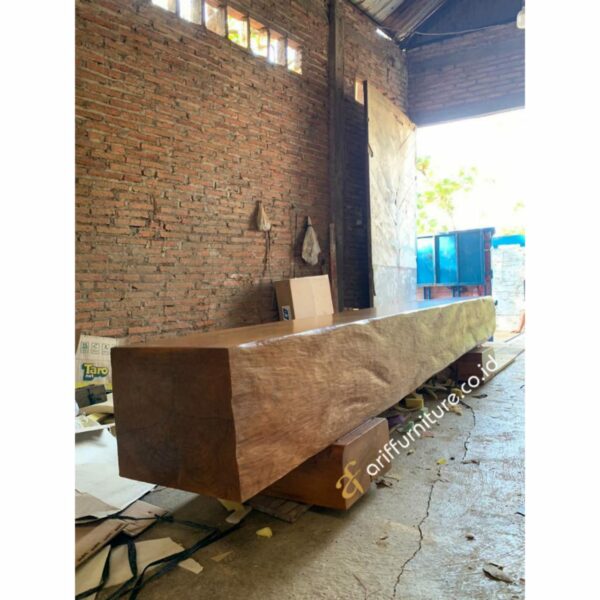 Partisi Bangku Balok Kayu Jati Solid Utuh - Gambar 5