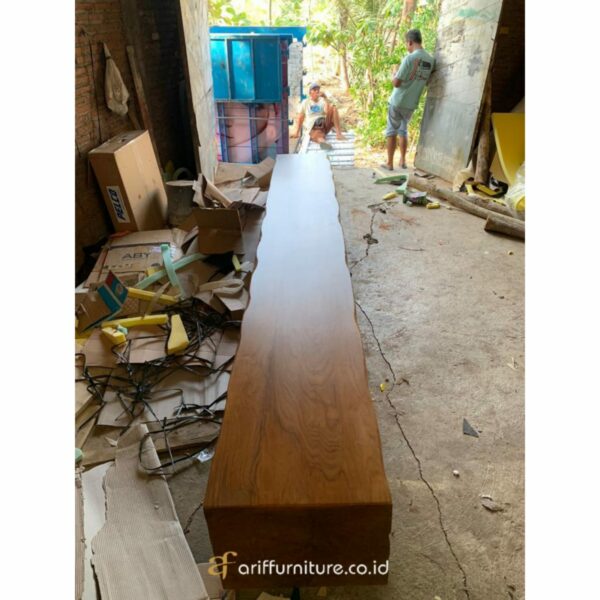 Partisi Bangku Balok Kayu Jati Solid Utuh - Gambar 7