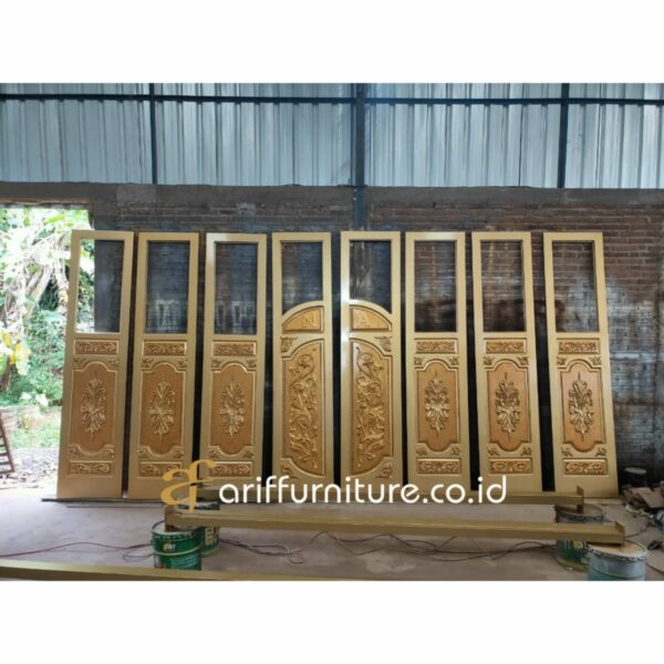 Pintu Garasi Kayu Jati Ukir Jepara - Gambar 2