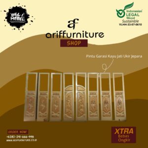 Pintu Garasi Kayu Jati Ukir Jepara