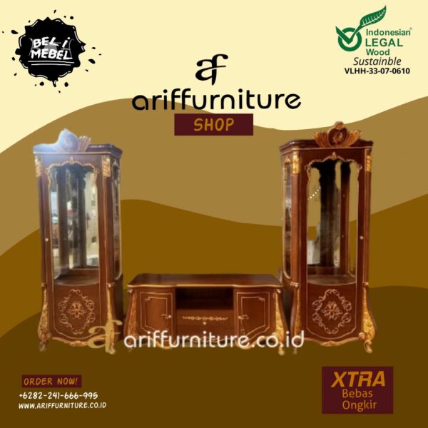 Set Bufet TV Minimalis Jati Mewah